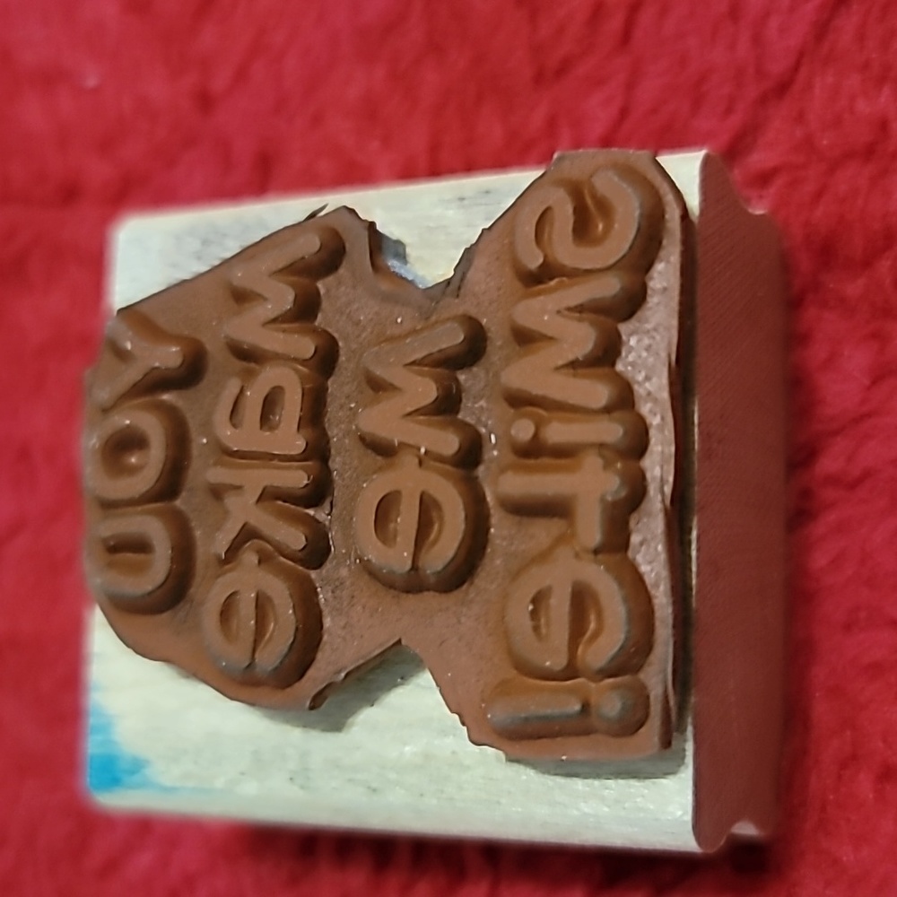 You Make Me Smile Phrase Wooden Rubber Stamp